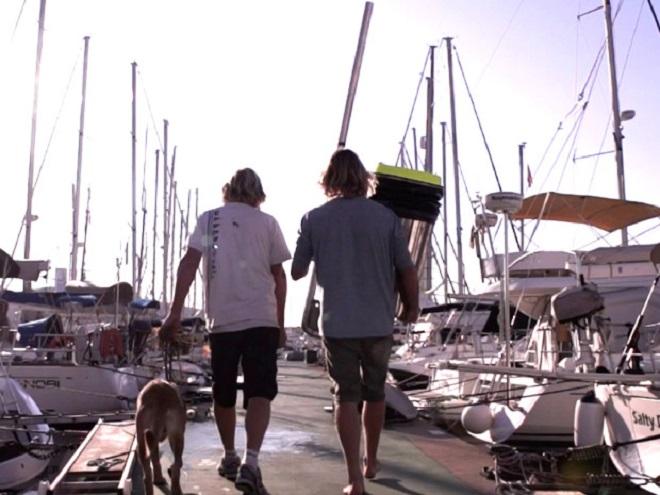 Heading down the dock to install the Seabin © Seabin Project